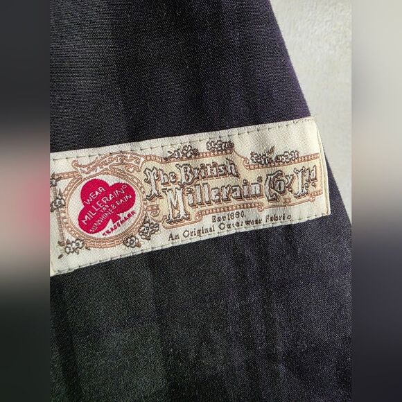 Zara Waxed Blue Green High Neck Belted Plaid Trench Coat British Millerain Sz M - Picture 11 of 16